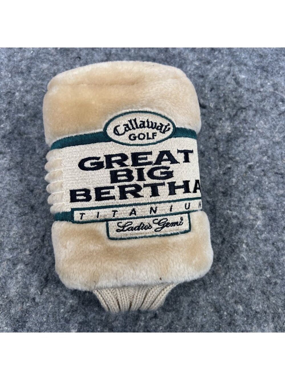 Great Big Bertha Golf Club Head Cover #1 Callaway Titanium Ladies Gems Beige